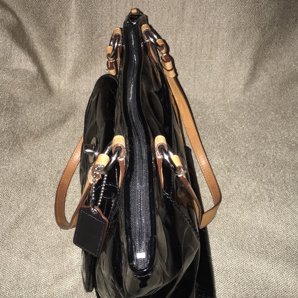 Coach Bags Coach Signature Bag Black Tan Euc Ykk Zipper Poshmark